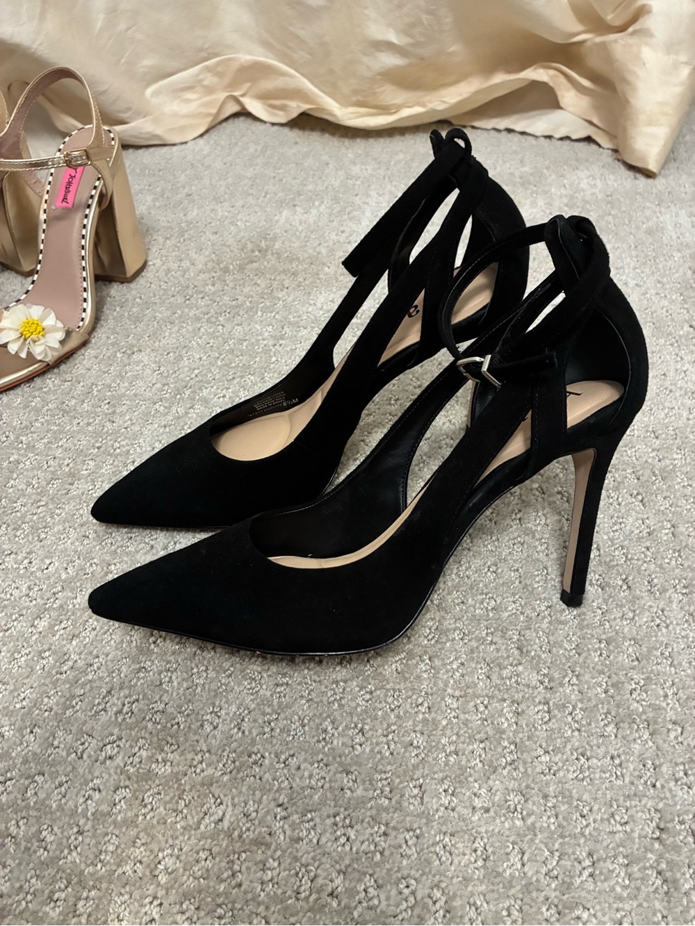 Gianni Bini Black Suede Ankle-Strap Pump - Picture 7 of 10